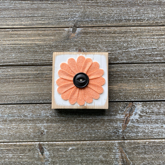 Felt Flower Decor - White and Coral