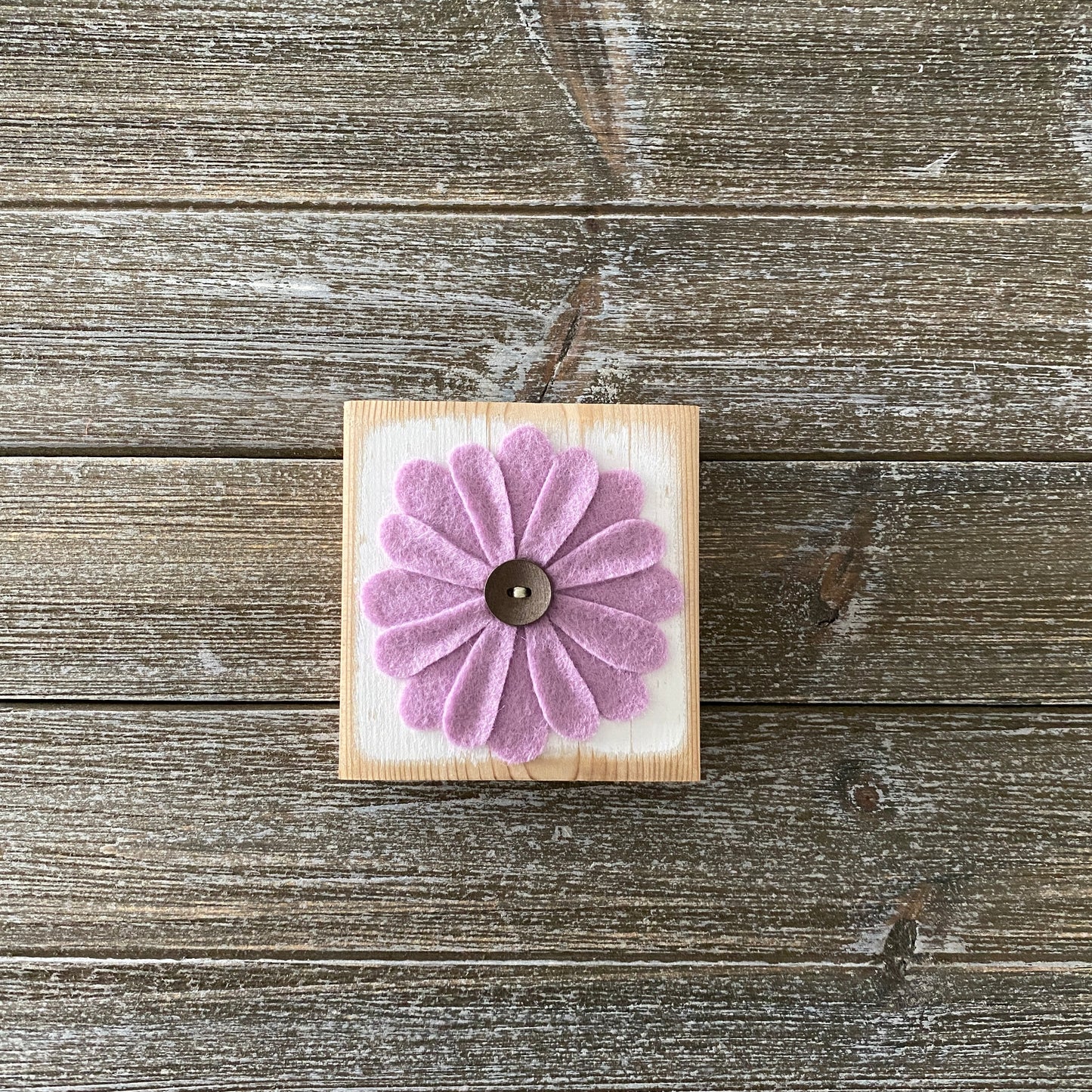 Felt Flower Decor - White and Purple