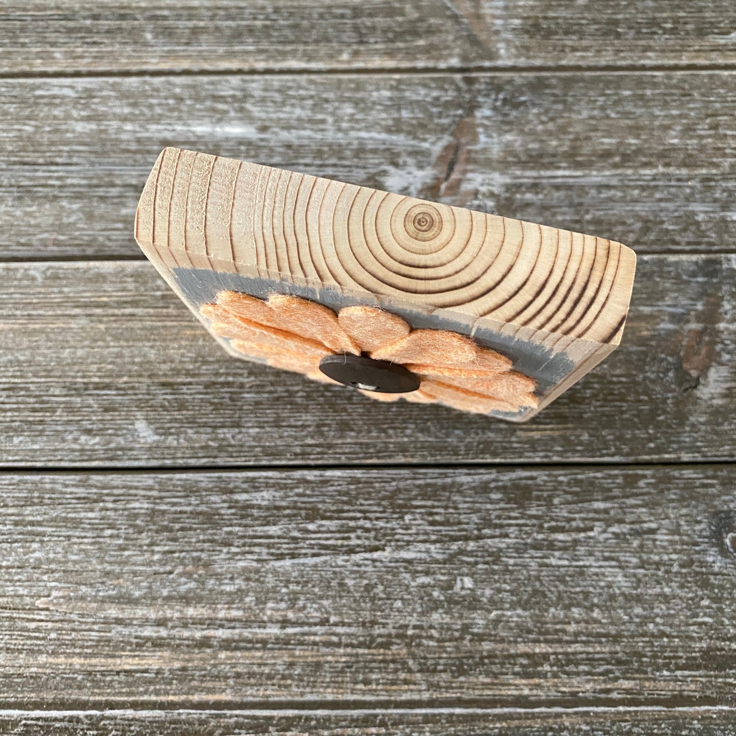 Felt Flower Decor - Gray and Orange