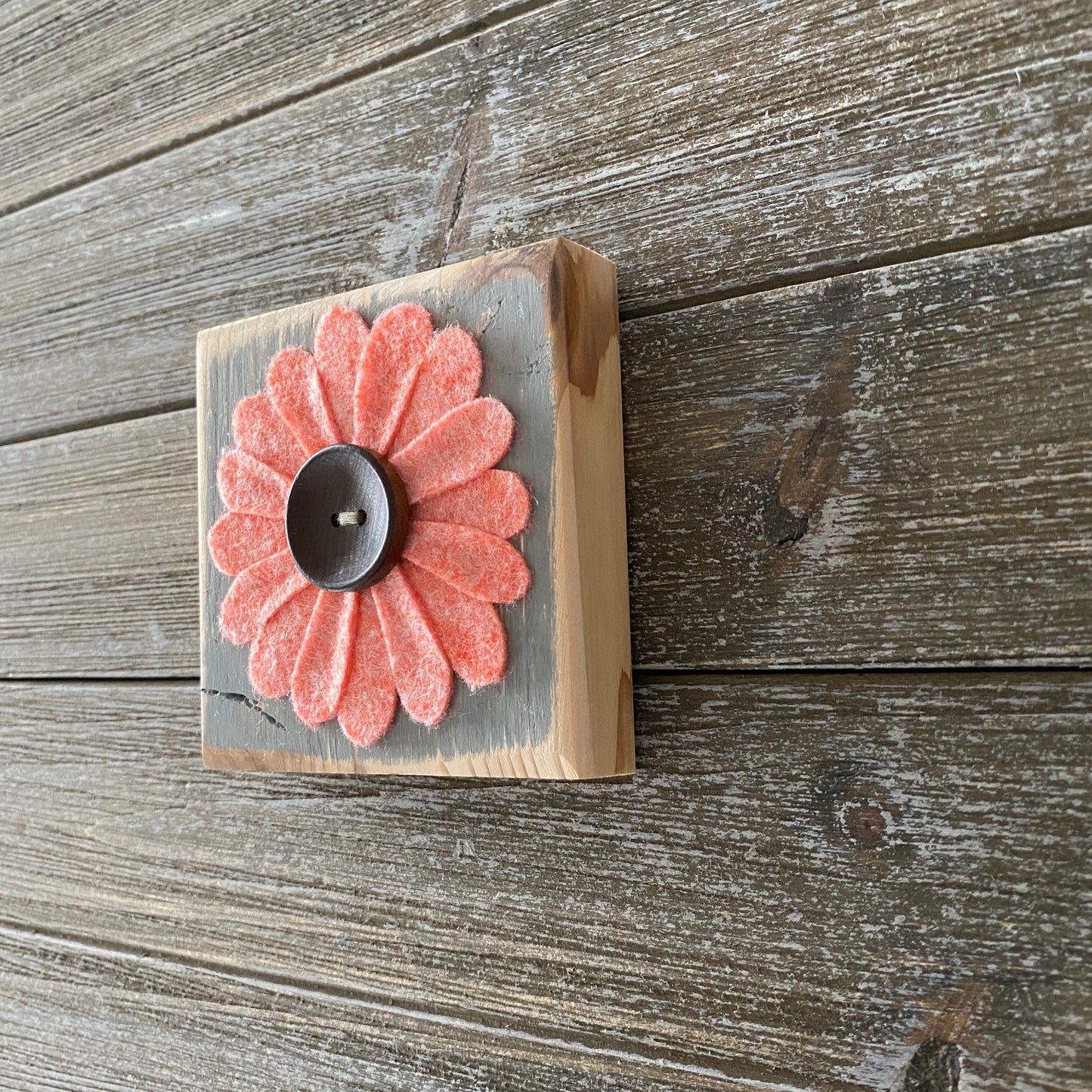 Felt Flower Decor - Gray and Heather Pink