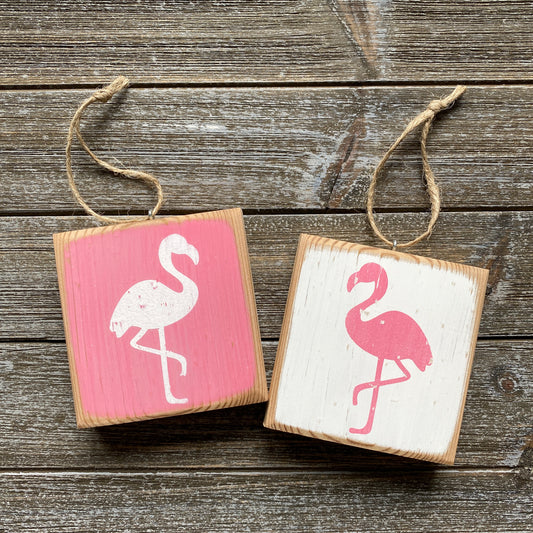 Summer Decor - Pink and White Flamingo Ornament