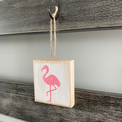 Summer Decor - Pink and White Flamingo Ornament