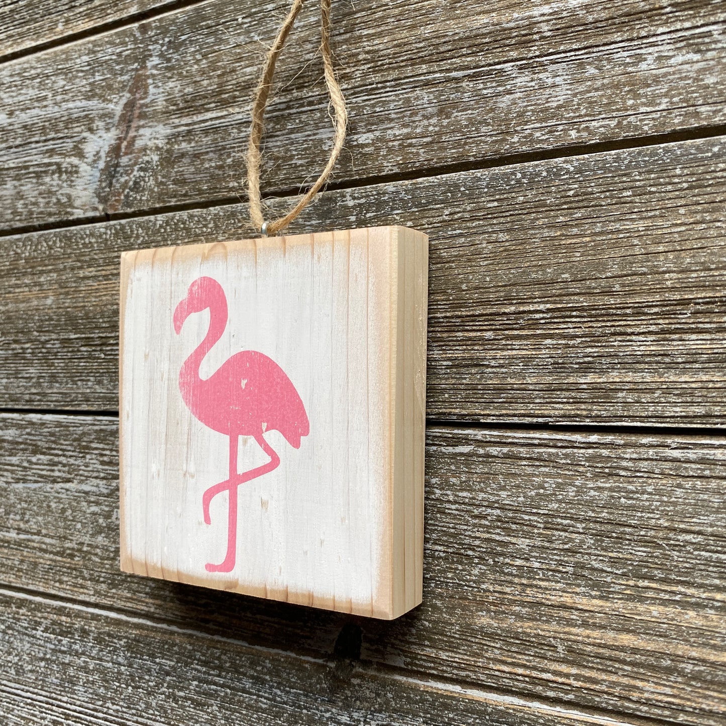 Summer Decor - Pink and White Flamingo Ornament