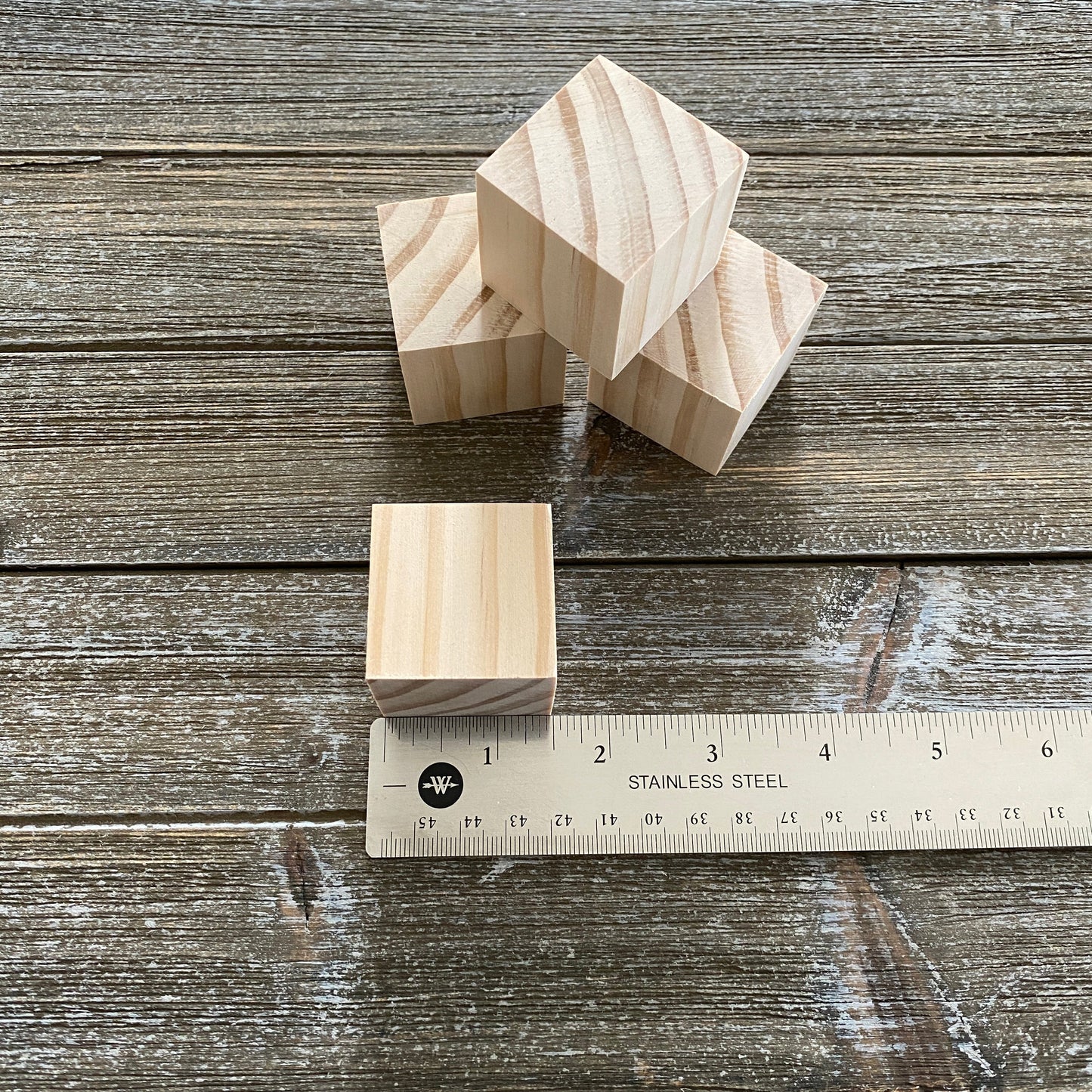 Unfinished Wood Blocks for Crafts - 4 pc set