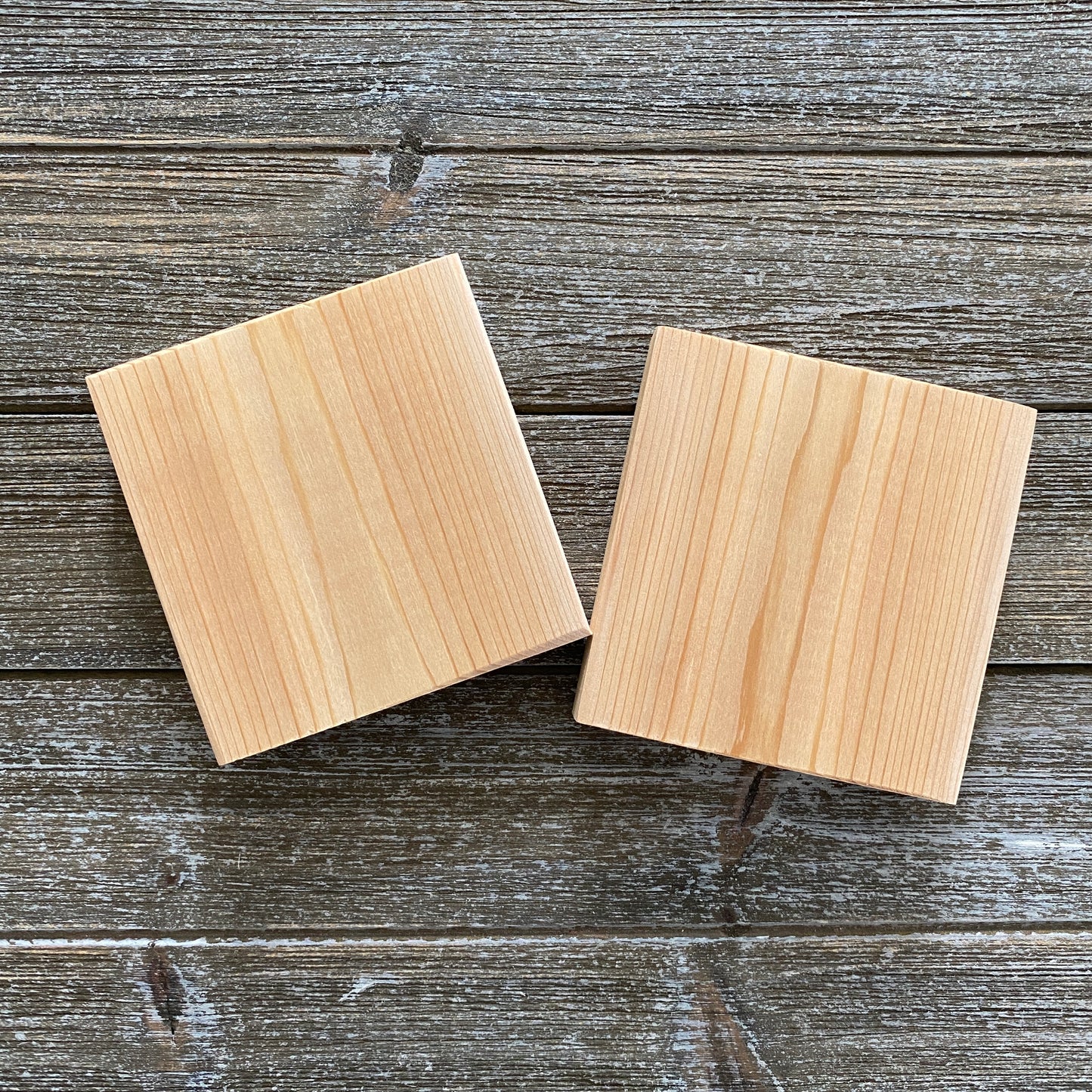 Unfinished Wood Squares for Crafts - 2 pc set