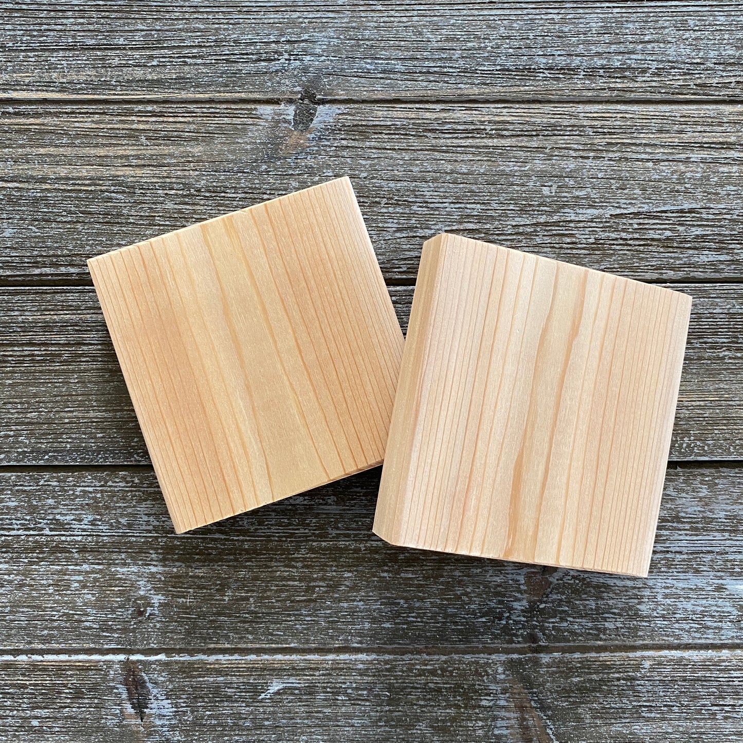 Unfinished Wood Squares for Crafts - 2 pc set