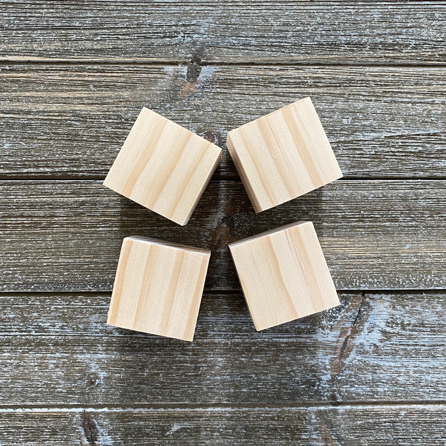 Unfinished Wood Blocks for Crafts - 4 pc set