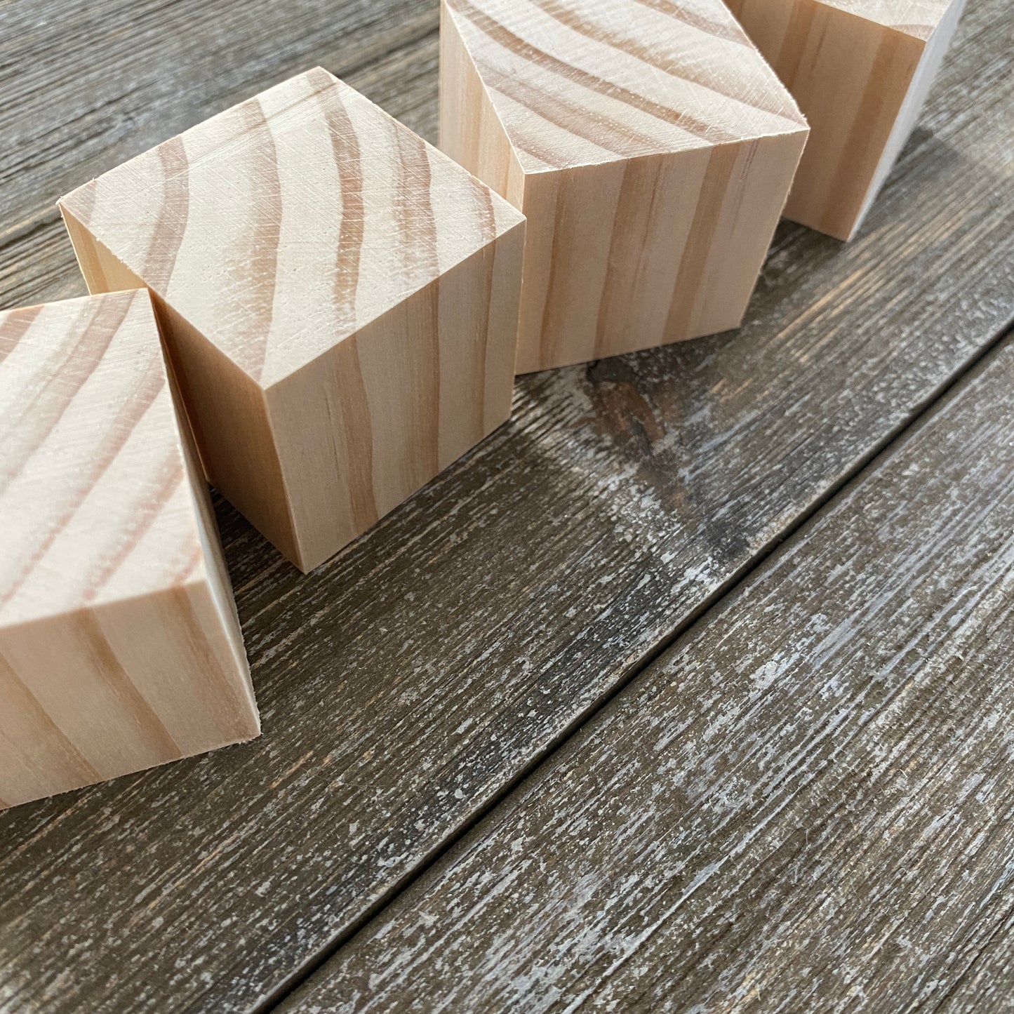 Unfinished Wood Blocks for Crafts - 4 pc set