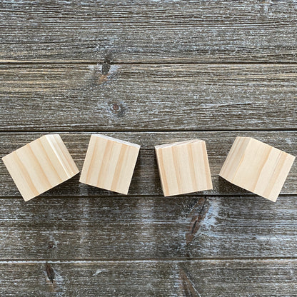 Unfinished Wood Blocks for Crafts - 4 pc set