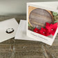 Greeting Cards - 5pc Set of Blank Holiday Cards - Happy Holidays Red Poinsettia Wreath