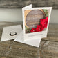 Greeting Cards - 5pc Set of Blank Holiday Cards - Happy Holidays Red Poinsettia Wreath