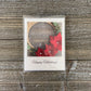 Greeting Cards - 5pc Set of Blank Holiday Cards - Happy Holidays Red Poinsettia Wreath