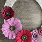 Felt Flower Wreath - Pink and Burgundy