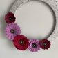 Felt Flower Wreath - Pink and Burgundy