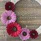 Felt Flower Wreath - Pink and Burgundy