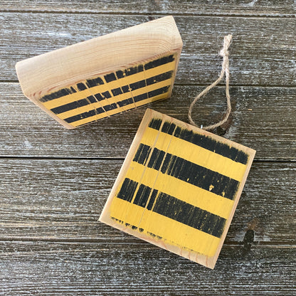 Bee Decor - Yellow and Black Bee Kind Ornament