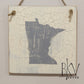 Minnesota Wall Decor - Minnesota Farmhouse Decor - Light Gray