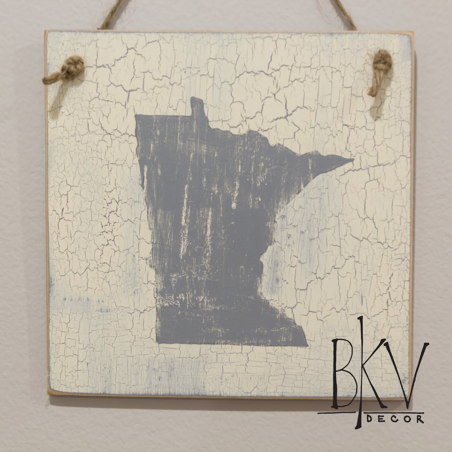Minnesota Wall Decor - Minnesota Farmhouse Decor - Light Gray