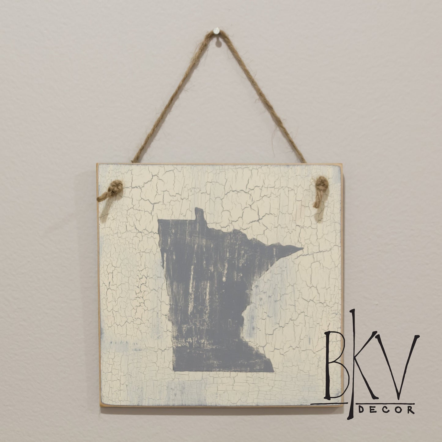 Minnesota Wall Decor - Minnesota Farmhouse Decor - Light Gray