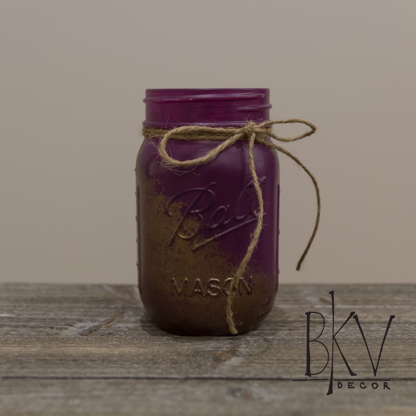 Painted Mason Jars - Purple and Gold