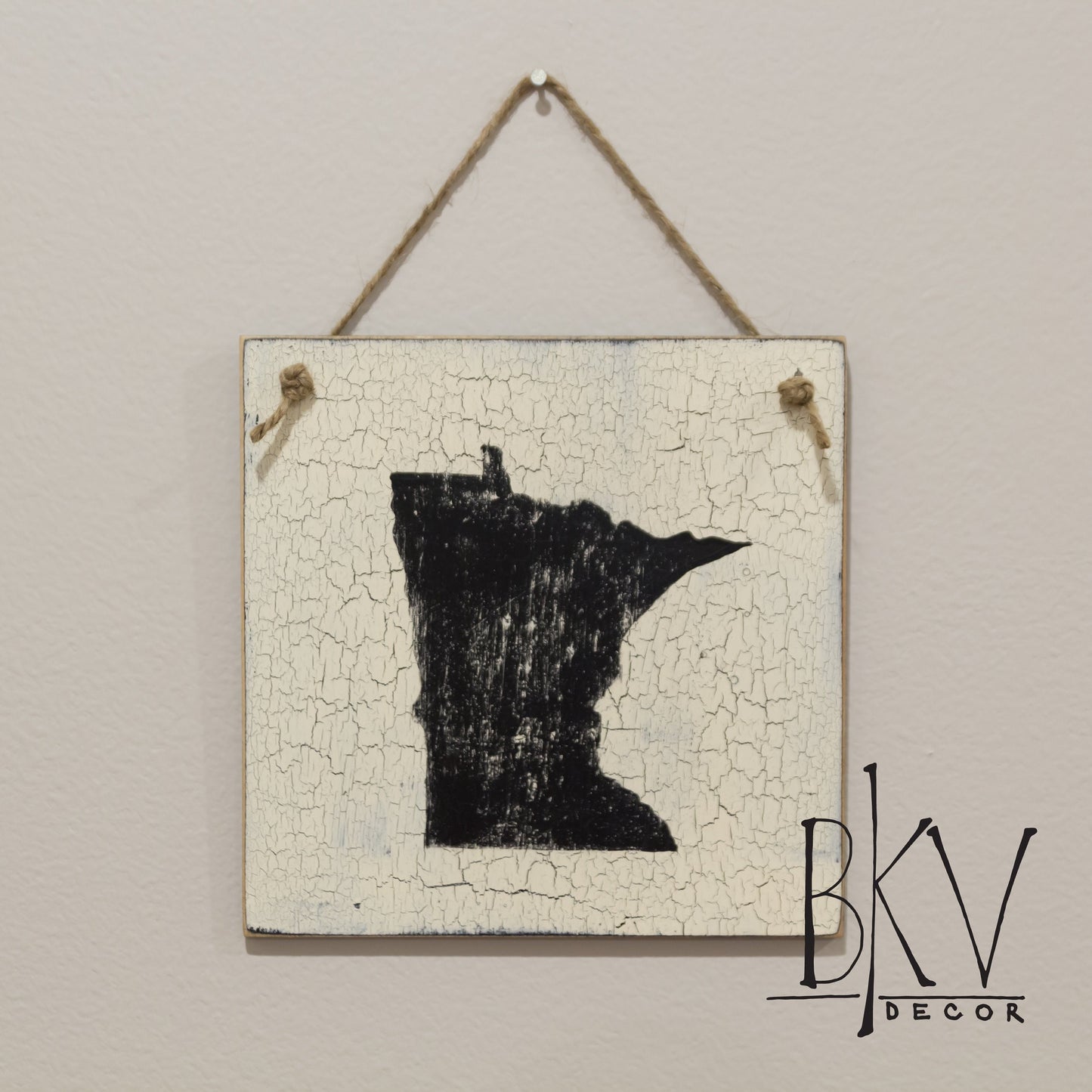 Minnesota Wall Decor - Minnesota Farmhouse Decor - Black