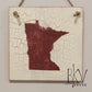 Minnesota Wall Decor - Minnesota Farmhouse Decor - Dark Red