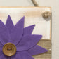 Felt Flower Wall Decor - White Tile with Purple Flower