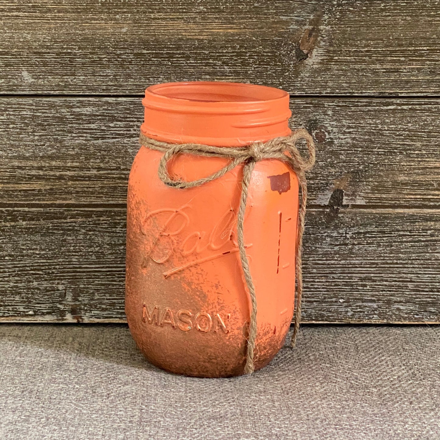 Painted Mason Jars - Coral and Gold