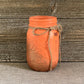 Painted Mason Jars - Coral and Gold