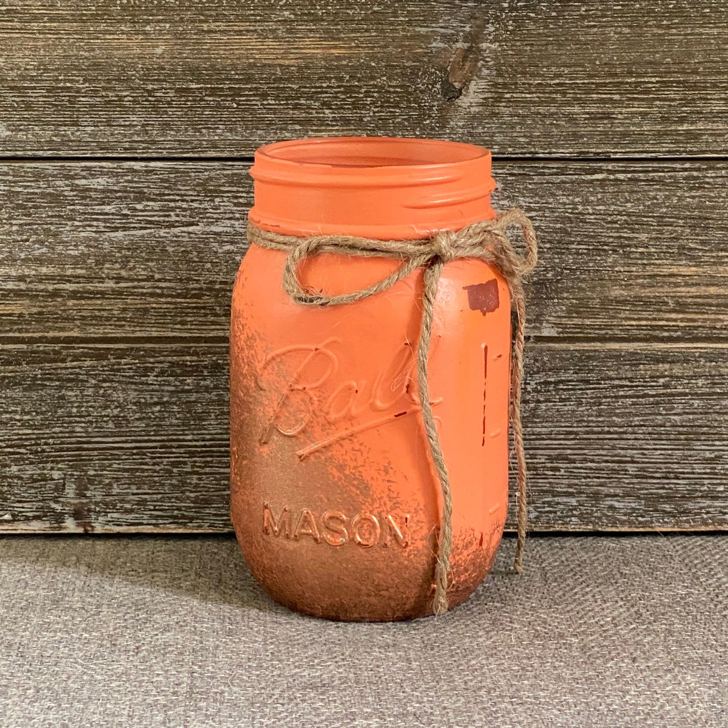 Painted Mason Jars - Coral and Gold
