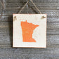 Minnesota Wall Decor - Crackle Minnesota Decor - Coral Minnesota Decor
