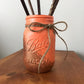Painted Mason Jars - Coral and Gold