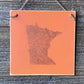 Minnesota Wall Decor - Wood Wall Hanging Tile - Coral and Gold