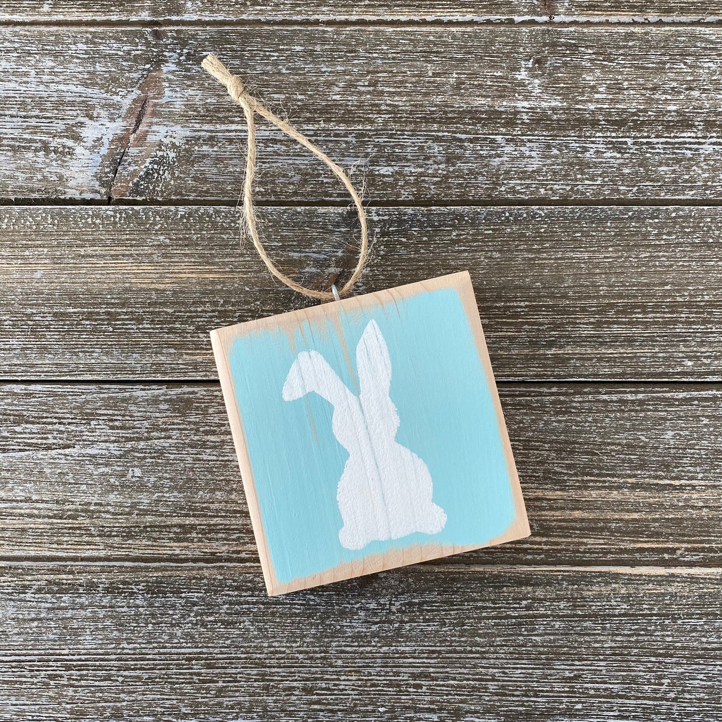 Easter Decor - Spring Easter Ornament with White Bunny