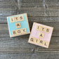 Baby Shower Decor - Letter Tile Baby Ornament - Baby Announcement - Baby Gender Reveal