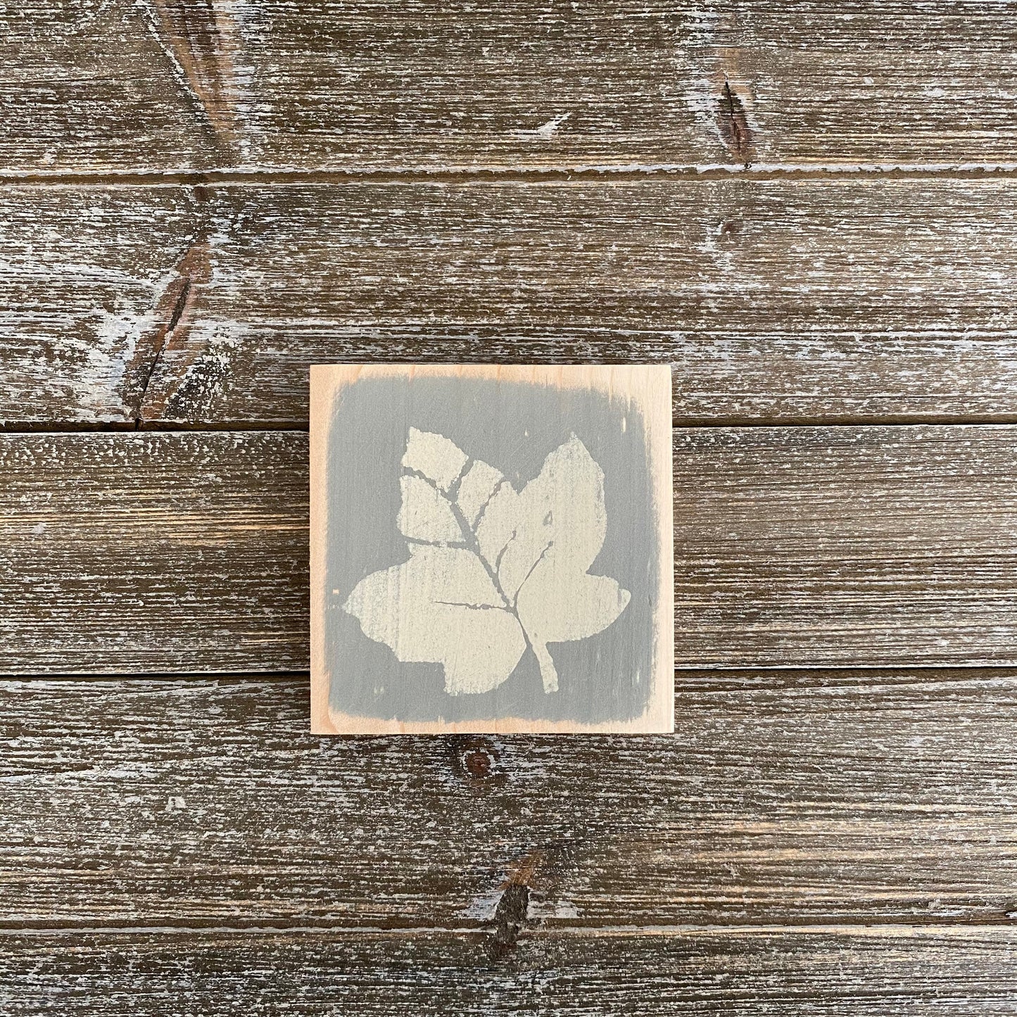 Fall Decor - Gray and Tan Maple Leaf Ornament
