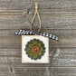 Felt Flower Ornament - White and Olive Green Flower Decor