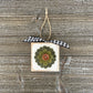 Felt Flower Ornament - White and Olive Green Flower Decor