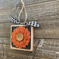 Felt Flower Ornament - Black and Burnt Orange Flower Decor