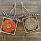 Felt Flower Ornament - Black and Burnt Orange Flower Decor