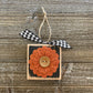 Felt Flower Ornament - Black and Burnt Orange Flower Decor