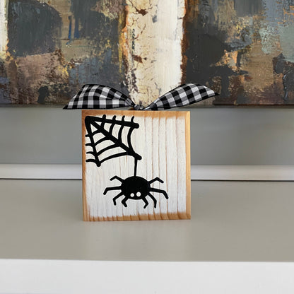 Halloween Decor - White and Black Spider Ornament