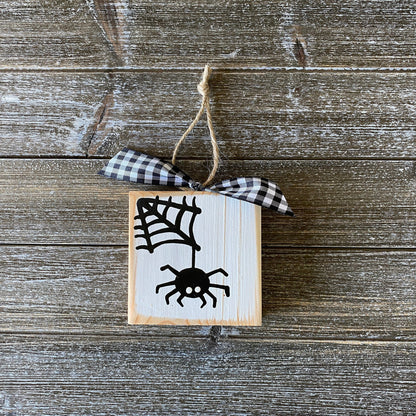 Halloween Decor - White and Black Spider Ornament