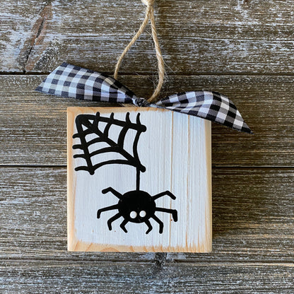 Halloween Decor - White and Black Spider Ornament