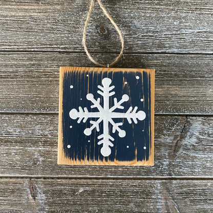 Christmas Decor - Snowflake Ornament - Navy Blue