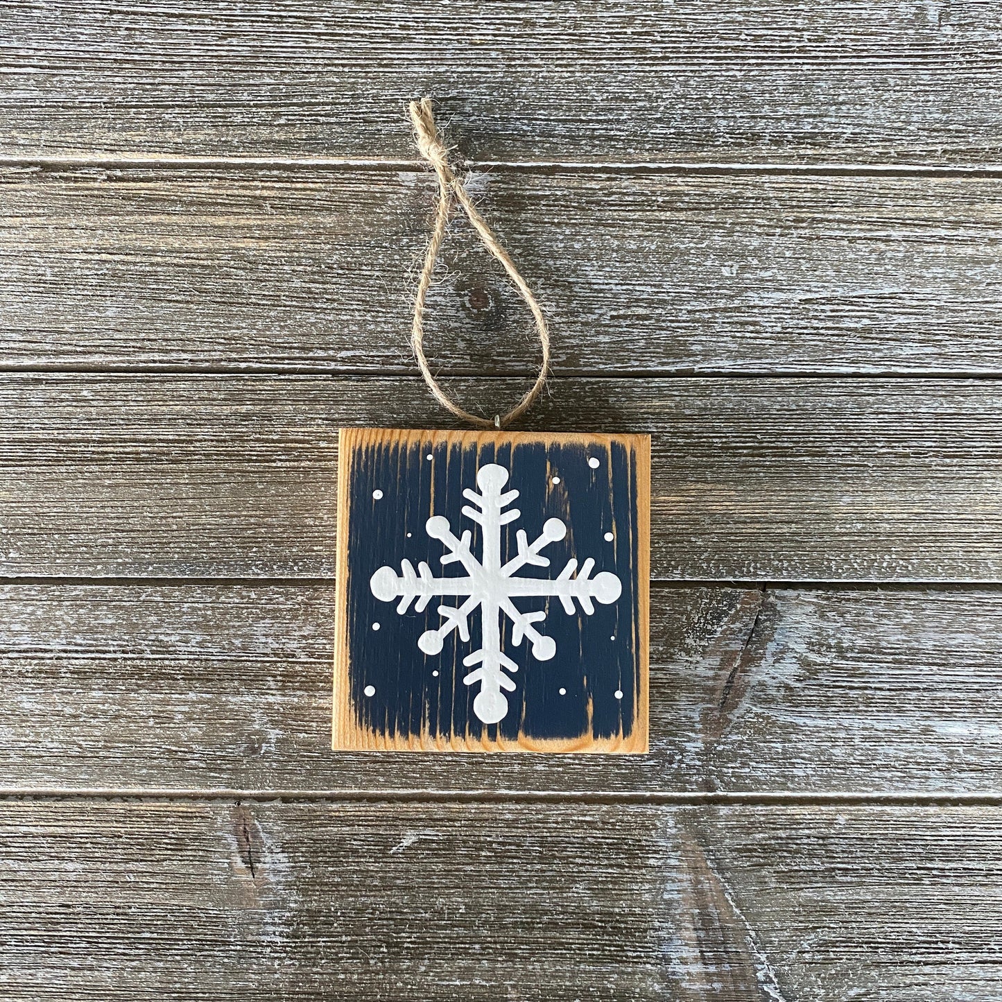 Christmas Decor - Snowflake Ornament - Navy Blue