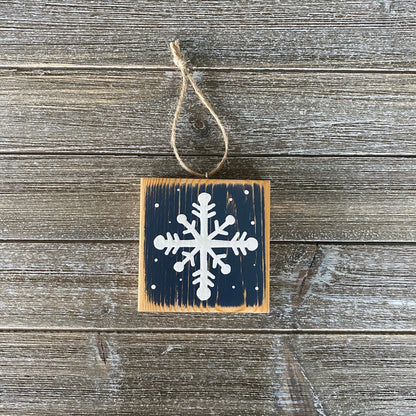 Christmas Decor - Snowflake Ornament - Navy Blue