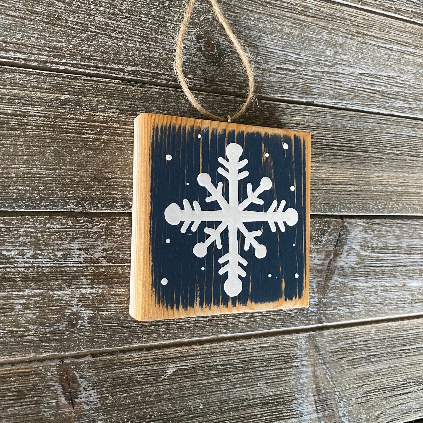 Christmas Decor - Snowflake Ornament - Navy Blue