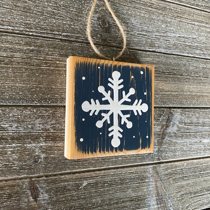 Christmas Decor - Snowflake Ornament - Navy Blue