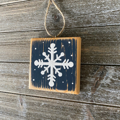 Christmas Decor - Snowflake Ornament - Navy Blue